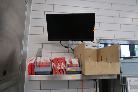 Rustfri stålhylde samt skærm DELL