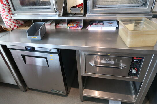 Rustfri stålbord med indhold og varmeskuffe HATCO Drawer Wamer