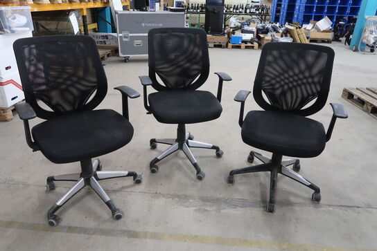 3 stk. Kontorstole