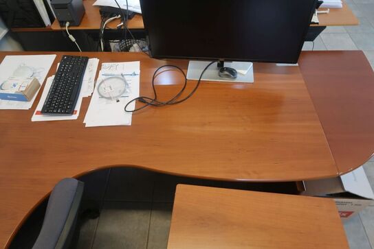 Hjørneskrive bord med kassette