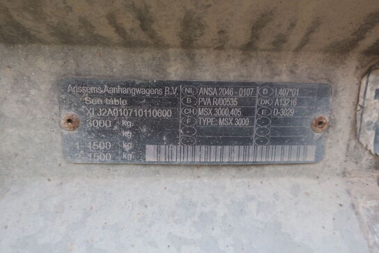 Påhængsvogn ANSSEMS Msx 3000 - 405
