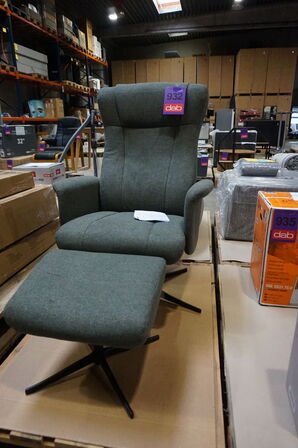 Liam recliner lænestol m/fodskammel - grøn 