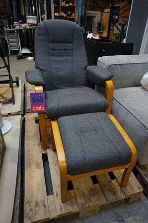 Otium lænestol inkl. fodskammel - grå 