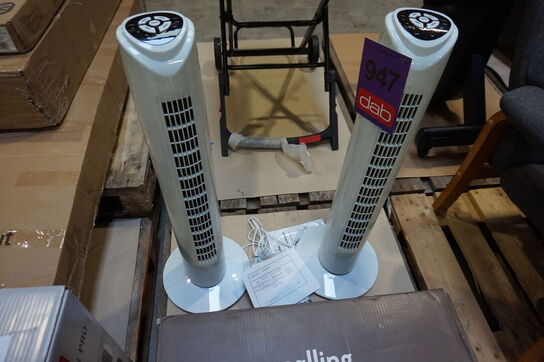 2 stk. Epiq tårnventilatorer med fjernbetjening - hvid 