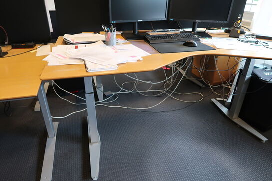 El. hæve/sænke skrivebord uden indhold med skuffemodul