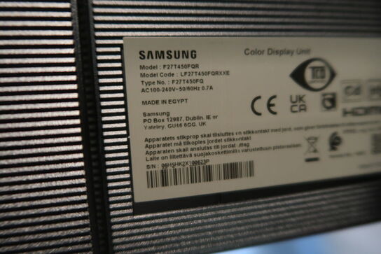 2 stk. computerskærme SAMSUNG F27T450FQR