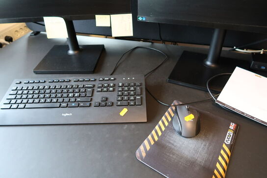 2 stk. computerskærme SAMSUNG F24T452FQR med tastatur og mus