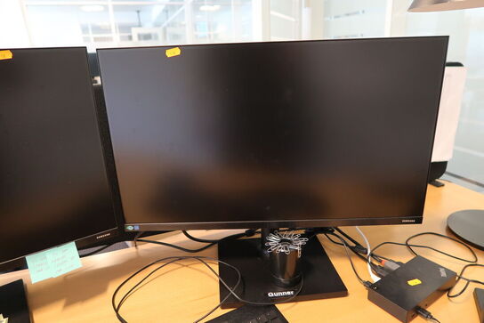 2 stk. computerskærme SAMSUNG F27T450FQR med tastatur