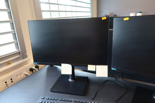 2 stk. computerskærme SAMSUNG F24T452FQR med tastatur og mus