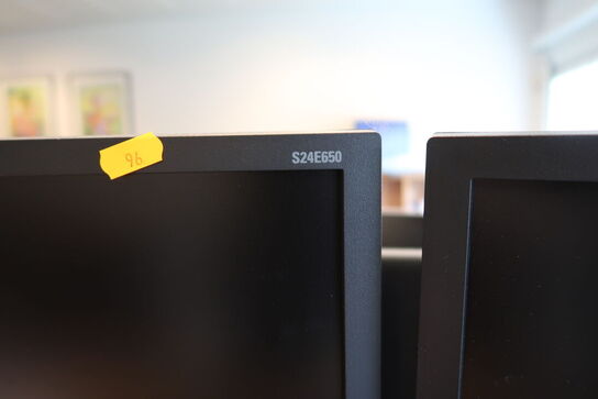 2 stk. computerskærme SAMSUNG S24E650 med tastatur og mus