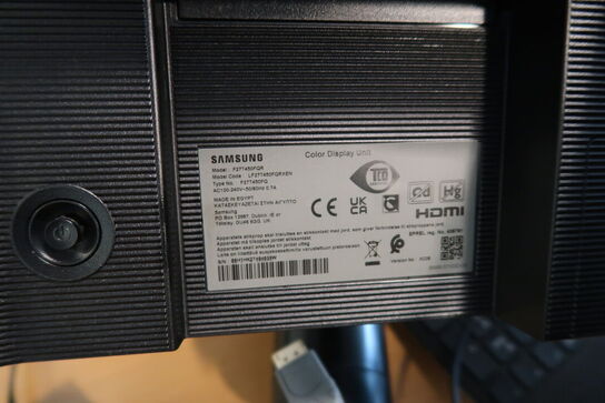 2 stk. computerskærme SAMSUNG F27T450FQR med tastatur