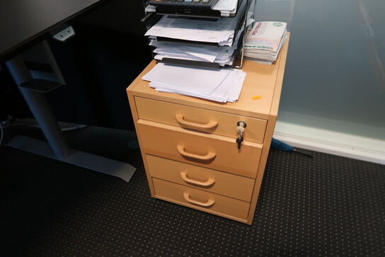 El. hæve/sænke skrivebord uden indhold samt skuffemodul