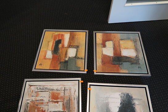 4 stk. malerier