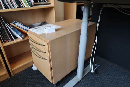 El. hæve/sænke skrivebord uden indhold med skuffemodul