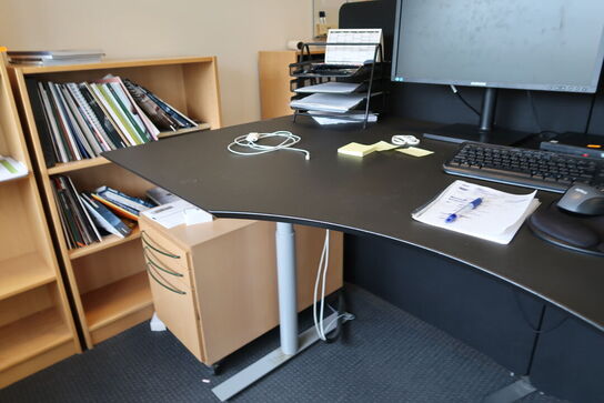 El. hæve/sænke skrivebord uden indhold med skuffemodul