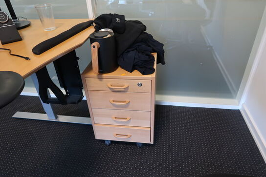 El. hæve/sænke skrivebord uden indhold med skuffemodul