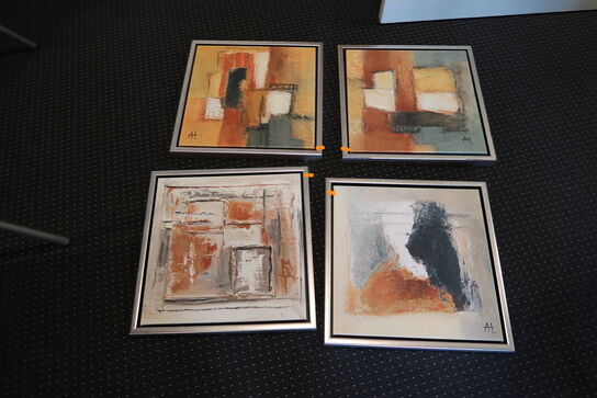 4 stk. malerier