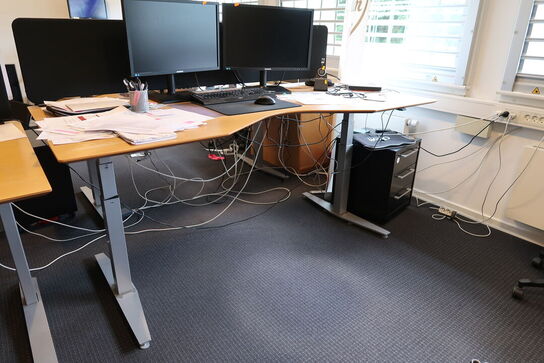 El. hæve/sænke skrivebord uden indhold med skuffemodul