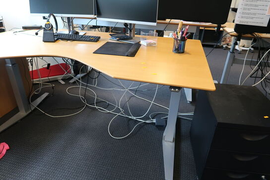 El. hæve/sænke skrivebord uden indhold med skuffemodul