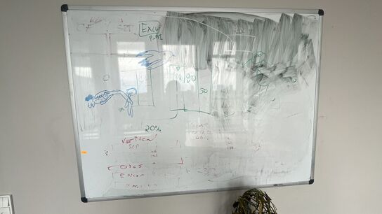 Plantekrukke og whiteboard 