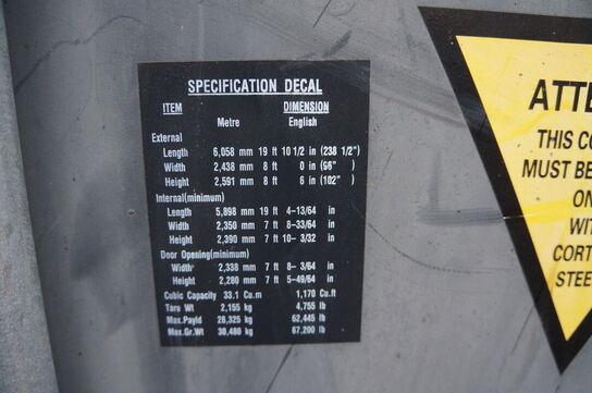 10 fods isoleret container med el.