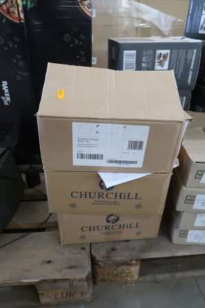 3 kasser (12 pr. stk.) Emalje Tallerken   CHURCHILL 1795  Evolve Coupe