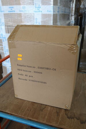 6 kasser (48 pr. stk.) Krus m/hank stabelbar blå 26 cl  KEN STORKØKKEN