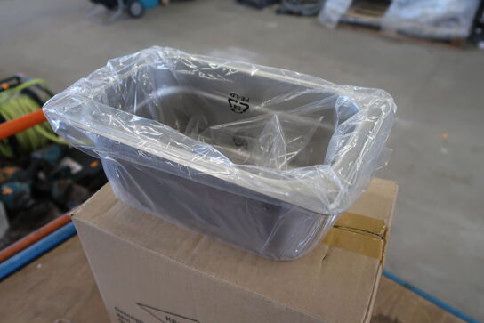 6 stk. Kantinebeholder-stål 1/4 GN   EHG