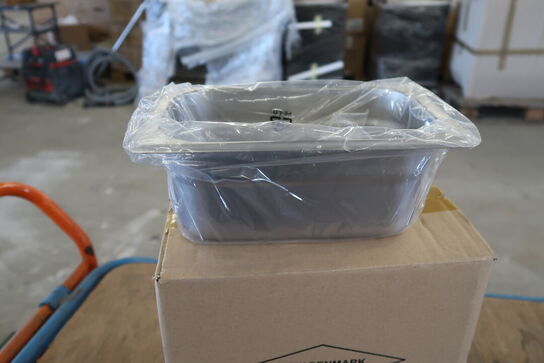 6 stk. Kantinebeholder-stål 1/4 GN   EHG