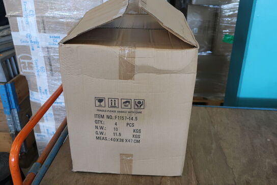 3 kasser (4 pr. stk.) Serveringsskål  hvid porcelæn KEN STORKØKKEN