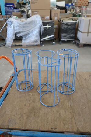 4 stk. Servietteholder i blå emalje 