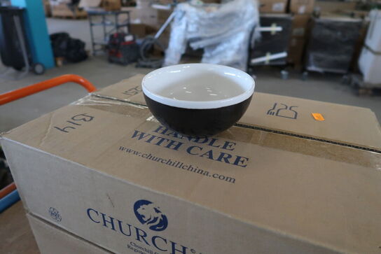 2 kasser (12 pr. stk.) Skål sort 47 cl Monochrome  CHURCHILL 1795 458938