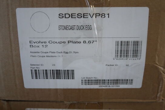 2 kasser (12 pr. stk.) Emalje Tallerken   CHURCHILL 1795   Coupe Plate  