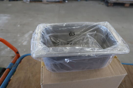 6 stk. Kantinebeholder-stål 1/4 GN   EHG