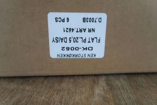 5 kasser (6 pr. stk.) Tallerken Flat Plate  KEN STOR KØKKEN   Daisy 