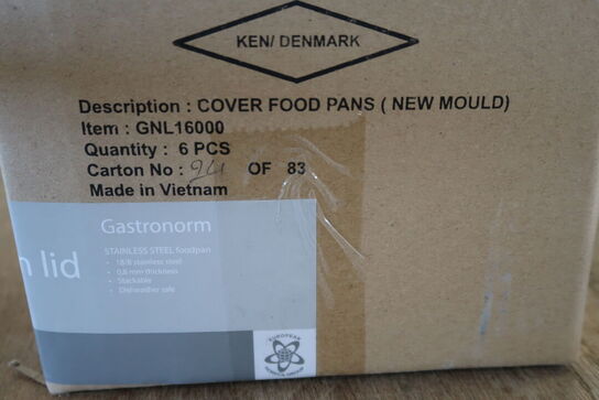 3 kasser (6 pr. stk.) Låg stål  1/6 GN  EHG