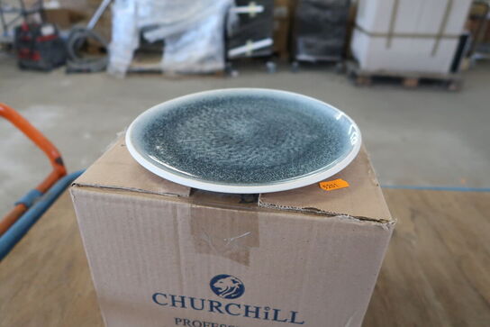 3 kasser (6 pr. stk.) Emalje Tallerken   CHURCHILL 1795   Orangic Dusk Glass