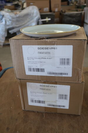 2 kasser (12 pr. stk.) Emalje Tallerken   CHURCHILL 1795   Coupe Plate  