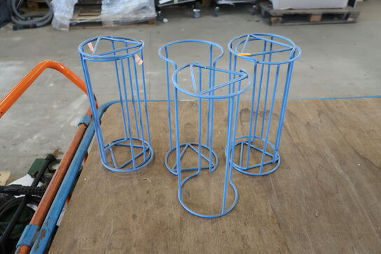 4 stk. Servietteholder i blå emalje 