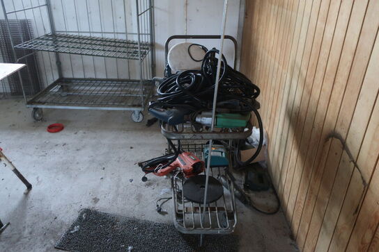 Sækkevogn, varelager, reservedele, værktøj, reol, opbevaringsvogn m.m.