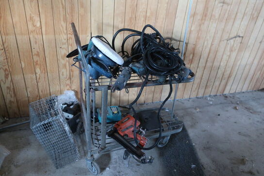 Sækkevogn, varelager, reservedele, værktøj, reol, opbevaringsvogn m.m.