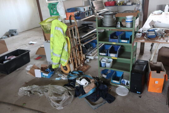 Sækkevogn, varelager, reservedele, værktøj, reol, opbevaringsvogn m.m.