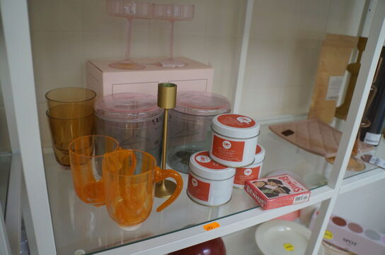 Diverse lysestager, glas, m.v.