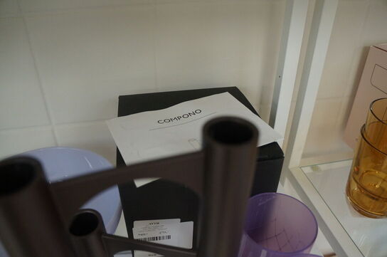 Lysestager, glas, m.v.