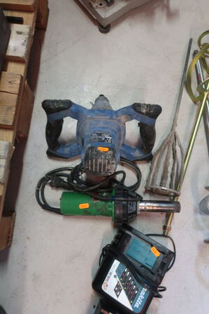 Røreværk, varmepistol LEISTER, 2 stk. ladere MAKITA