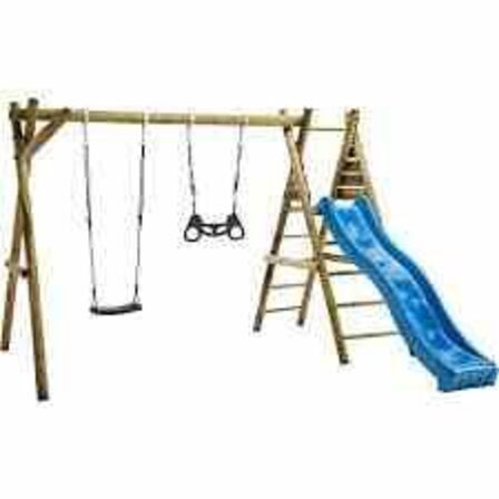 Nordic play Gyngestativ 240 cm inkl. blå rutsjebane 