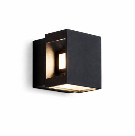 3 stk. akzent udendørs led væglampe ip54 aluminium sort(ubrugt)