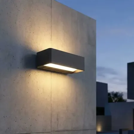 2 stk. akzent udendørs led væglampe ip65 aluminium sort(ubrugt)