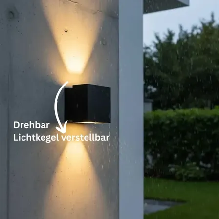 4 stk. akzent udendørs led væglampe ip54 aluminium sort(ubrugt)