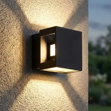 4 stk. akzent udendørs led væglampe ip54 aluminium sort(ubrugt)